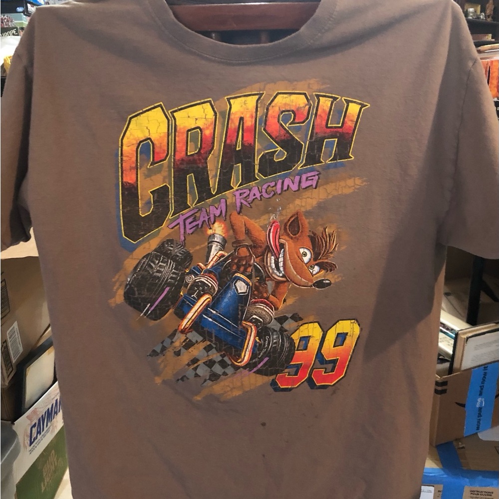 Crash Bandicoot CTR Crash Team Racing Nitro Fueled Shirt T-Shirt Mens Size L